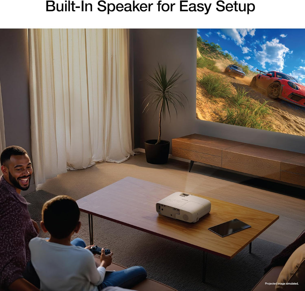 Epson Home Cinema 1100 3-Chip 3LCD Wireless 1080p Projector, Streaming with Apple AirPlay, Miracast, Home Theater/Gaming, 3,400 Lumens Color and White Brightness, Speaker, 16000:1 Contrast, 2X HDMI