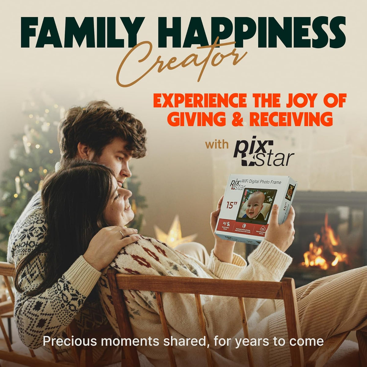 PixStar 15 inch Large Digital Frame WiFi | Free Unlimited Cloud | Share Videos and Photos by Email or App | Motion Sensor | Best USNews Digital Photo Frame 2024 | Large Electronic Picture Frame