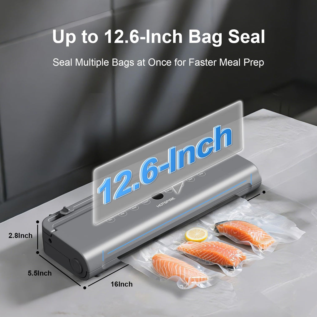 Food Vacuum Sealer Machine, Powerful & Continuous Vacuum Sealing for Kitchen Storage & Meal Prep, Wet & Dry Food Sealing, Detachable Upper & Lower Design for Easy Cleaning, Includes 50 Bags