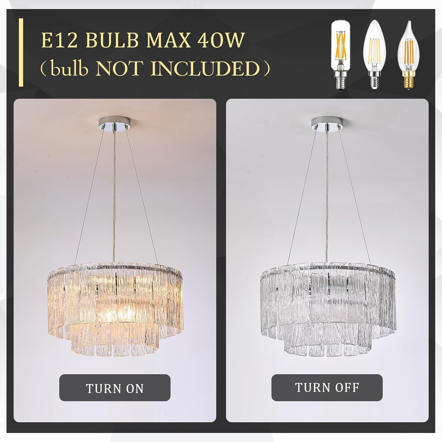Modern Chrome Chandeliers, 20” 7-Light Crystal Glass Ceiling Pendant Light Fixtures Luxury Round Chandelier 2 Tiers Hanging Lighting for Dining Room Foyer Living Room Bedroom