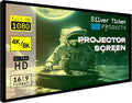 Silver Ticket Products STR Series 6 Piece Home Theater Fixed Frame 4K / 8K Ultra HD, HDTV, HDR & Active 3D Movie Projection Screen, 16:10 Format, 123" Diagonal, White Material STR-1610123