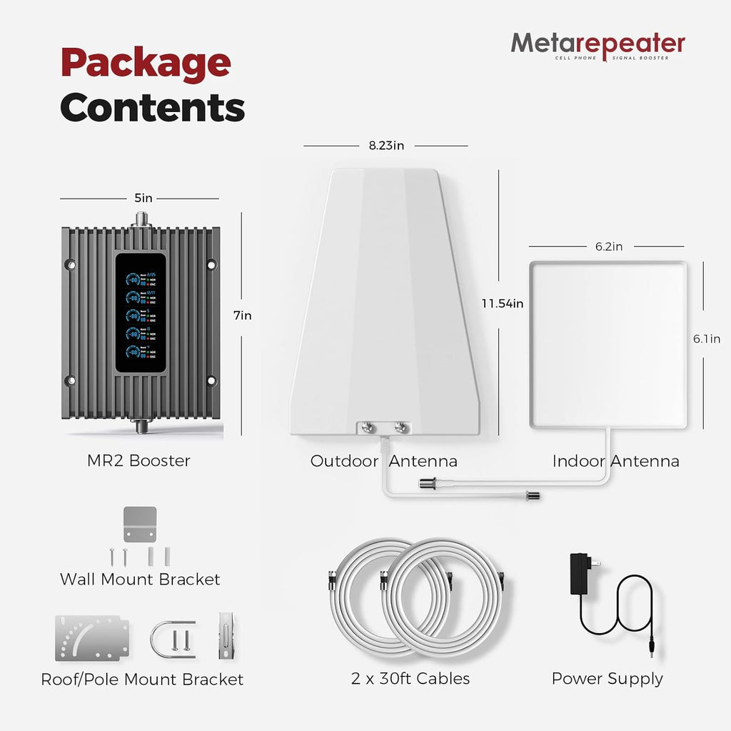 Cell Phone Booster for Home, Real Time Signal Monitor, Coverage Up to 5,000 Sq. Ft, Boost 5G 4G LTE for All U.S. Carriers, Cell Phone Signal Booster FCC Approved