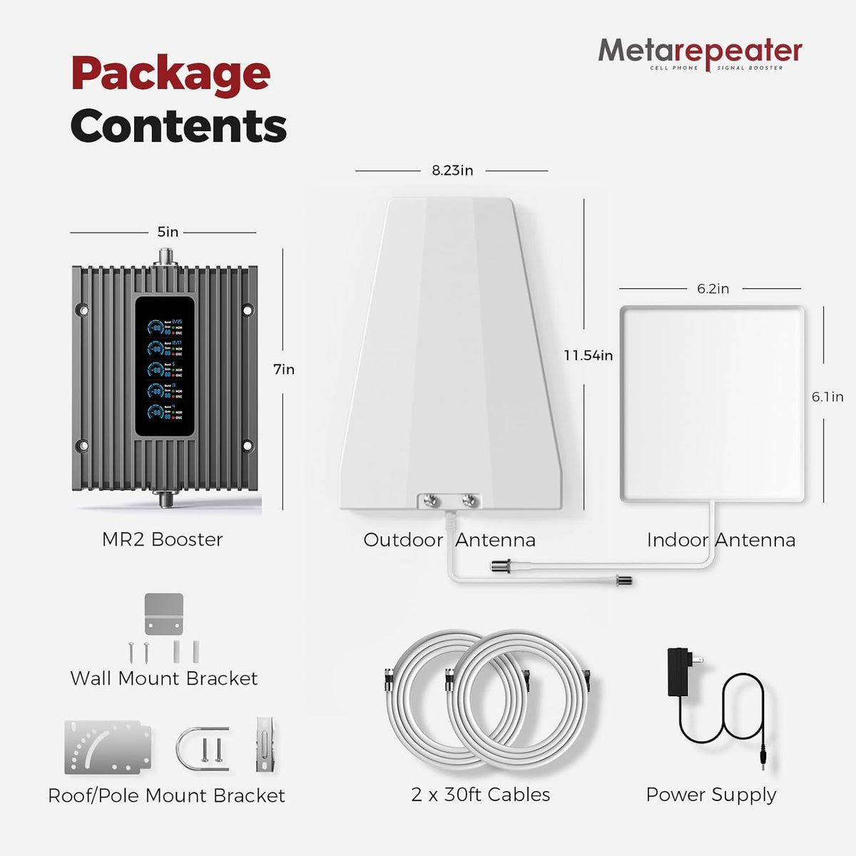 Cell Phone Booster for Home, Real Time Signal Monitor, Coverage Up to 5,000 Sq. Ft, Boost 5G 4G LTE for All U.S. Carriers, Cell Phone Signal Booster FCC Approved