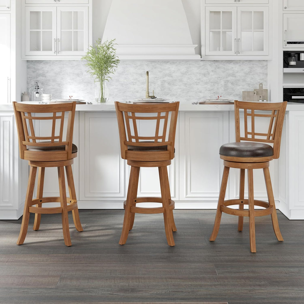 Hillsdale Fairfox 30.5" Wood Swivel Bar Height Stool, Oak