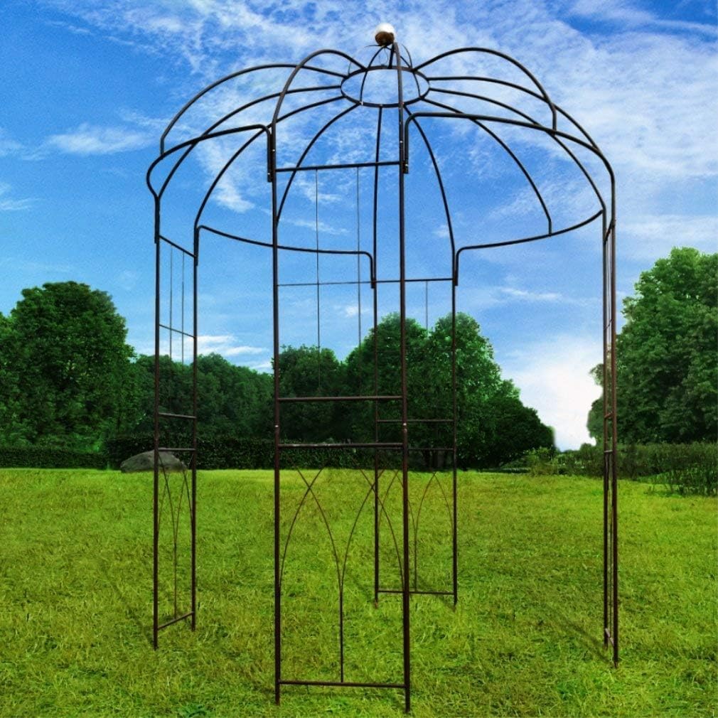 OUTOUR French Style Birdcage Shape Heavy Duty Gazebo,9'Highx 6'6" Wide,Pergola Pavilion Arch Arbor Arbour Plants Stand Rack for Wedding Outdoor Garden Lawn Backyard Patio,Climbing Vines,Roses
