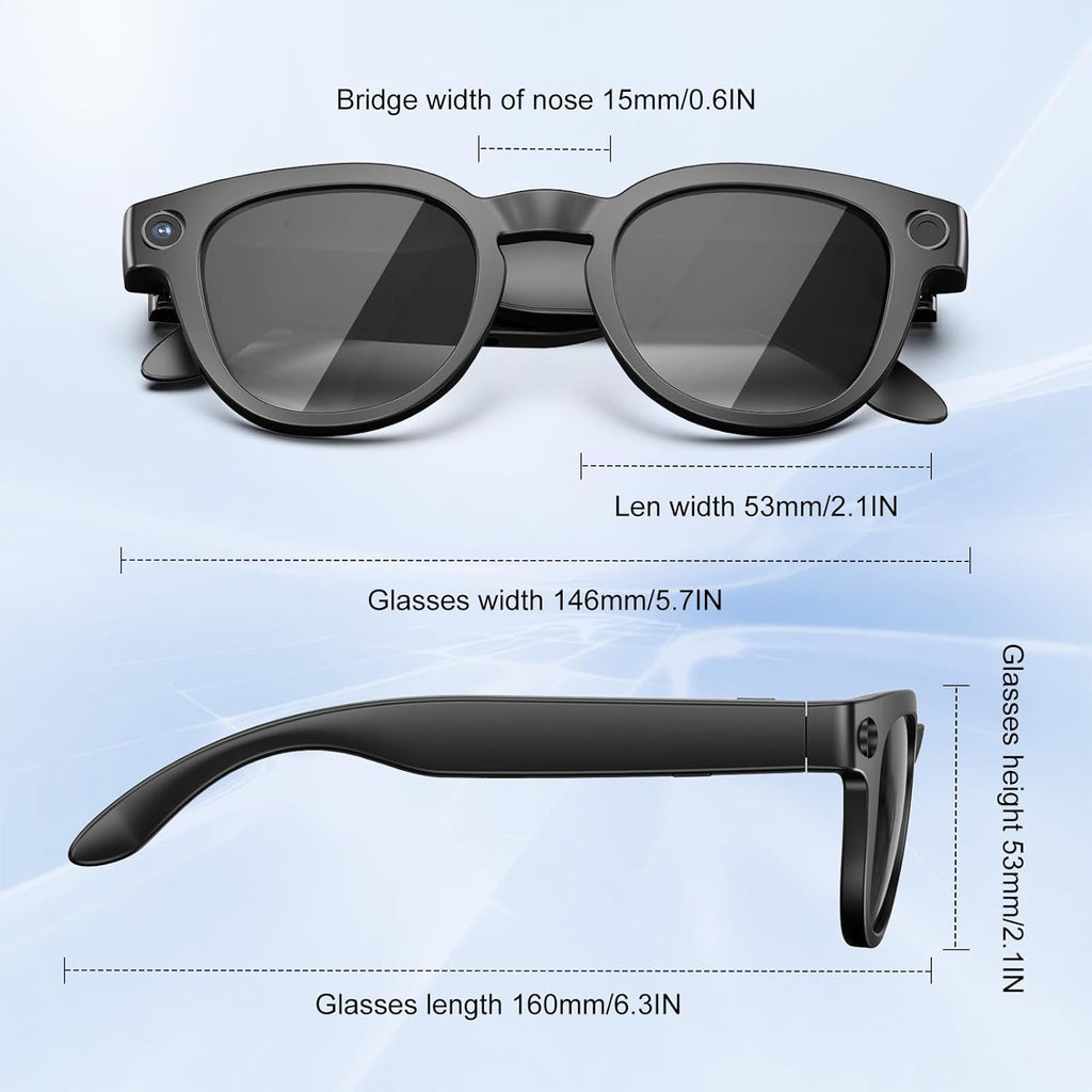 AI Smart Glasses with 8MP Camera ,Photo Capture,4K Video ,Real Time Translation, Recording,GPT Identify Objects, Open-Ear Audio,Photochromic Lenses Bluetooth Wearable tech Glasses for Travel Vlog Work