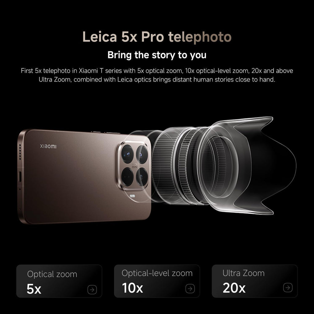 XIAOMI 15T PRO Ai 5G (Compatible with Tmobile Mint Tello & Global) (512GB + 12GB) NFC Global ROM Unlocked 50MP Triple Pro Leica Cam eSIM 6.83" 144Mhz Model 2506BPN68G Liberado (Black)