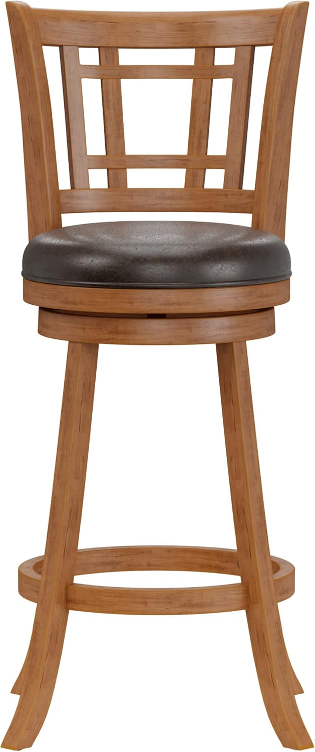 Hillsdale Fairfox 30.5" Wood Swivel Bar Height Stool, Oak