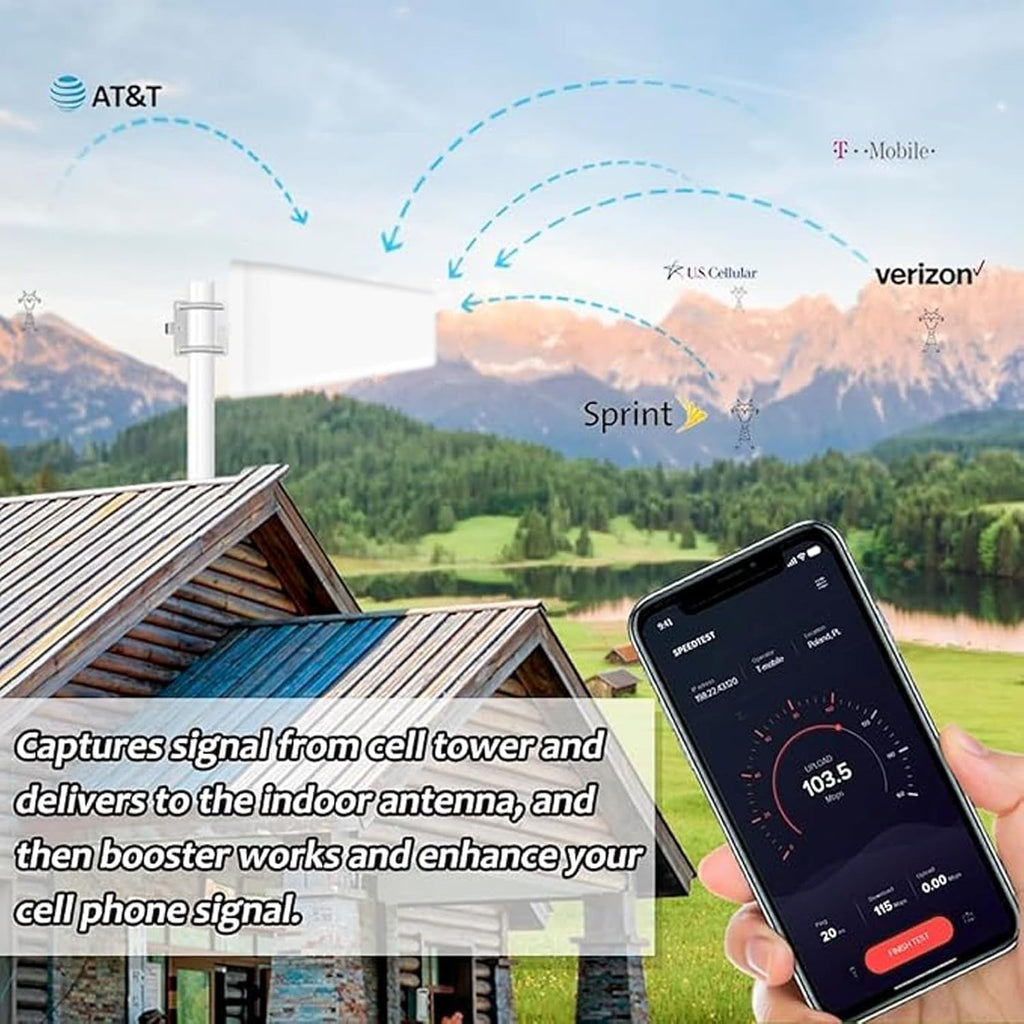 Cell Phone Booster for All U.S Carriers | Boosts 5G 4G LTE 3G | Cell Phone Signal Booster for Home and Office | 2 Indoor Antennas | Touch Screen Display | FCC Approved