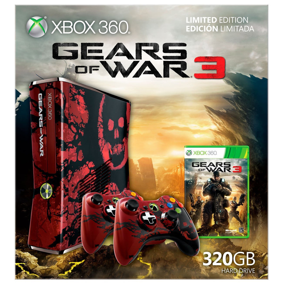 Xbox 360 Gears of War 3 Limited Edition Console Bundle (Renewed)