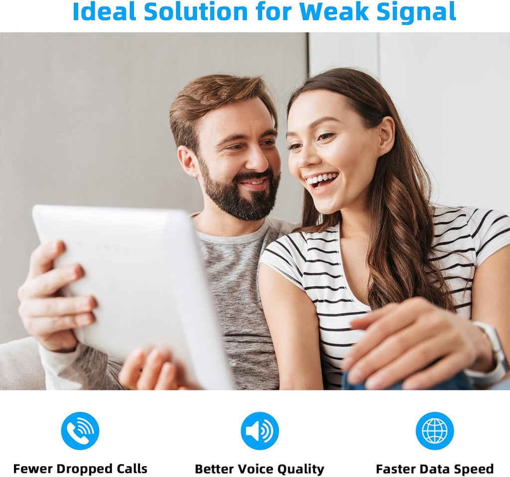 Cell Phone Booster for Home Office | 2 Inside Antennas| Boosts 5G & 4G LTE | Cell Phone Signal Booster for All U.S. Carriers| Up to 8000 Sq.Ft | FCC Approved