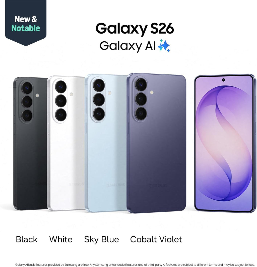 Samsung Galaxy S26, Unlocked Android Smartphone, 256GB, Powerful Processor, Galaxy AI, Immersive Viewing, Durable Battery, 2026, US 1 Year Warranty, Cobalt Violet