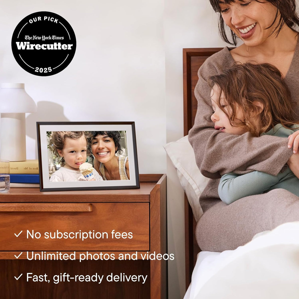 Aura Carver 10" HD WiFi Digital Picture Frame – Free Unlimited Cloud Storage – Send Photos from Phone – No Subscription – Auto On/Off – Gift for Parents & Grandparents – Quick 1 Minute Setup