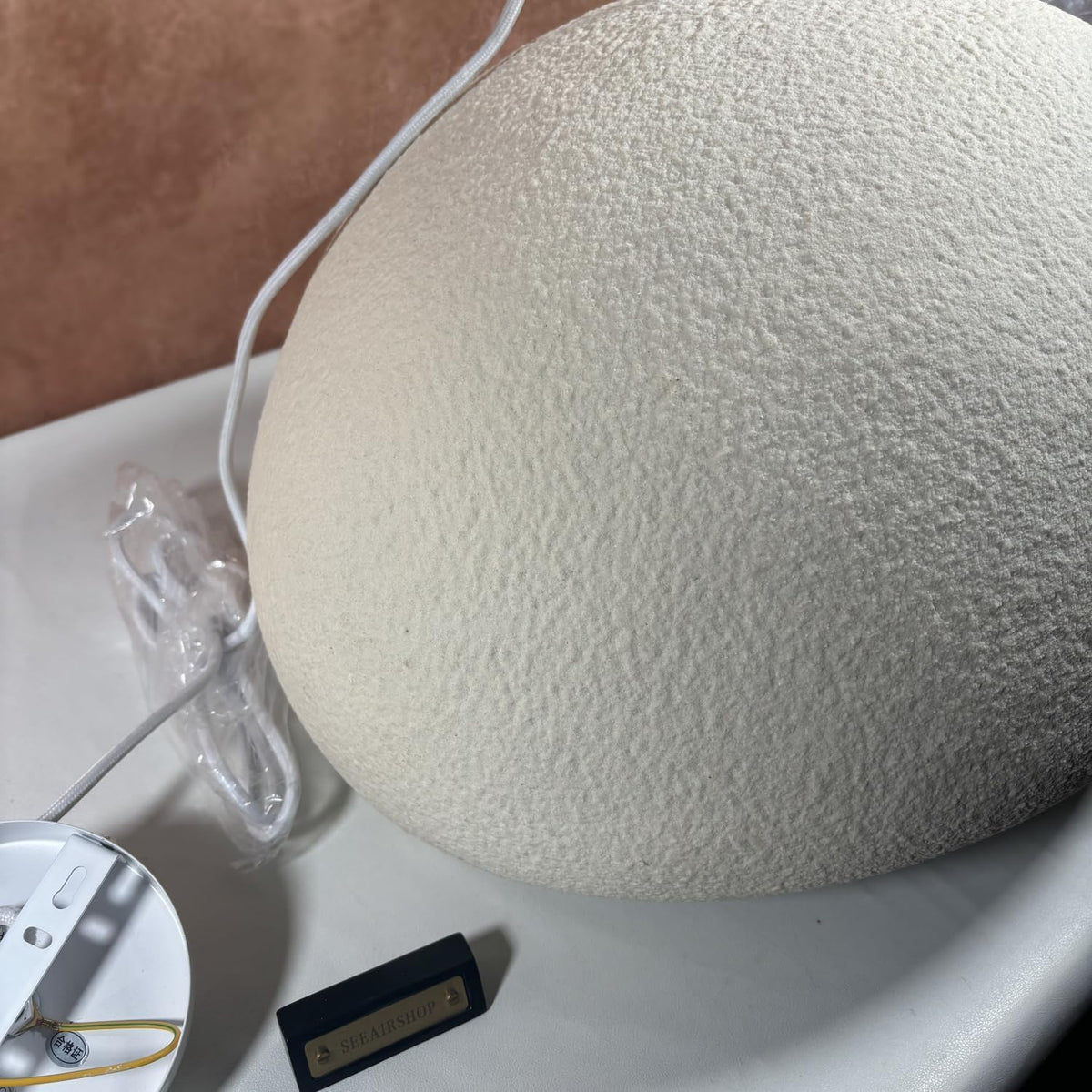 Scandinavian Pendant Lights Kitchen Island White Concrete Cement Look Pendant Light Dome Hanging Lamp Wabi Sabi Chandelier - Large