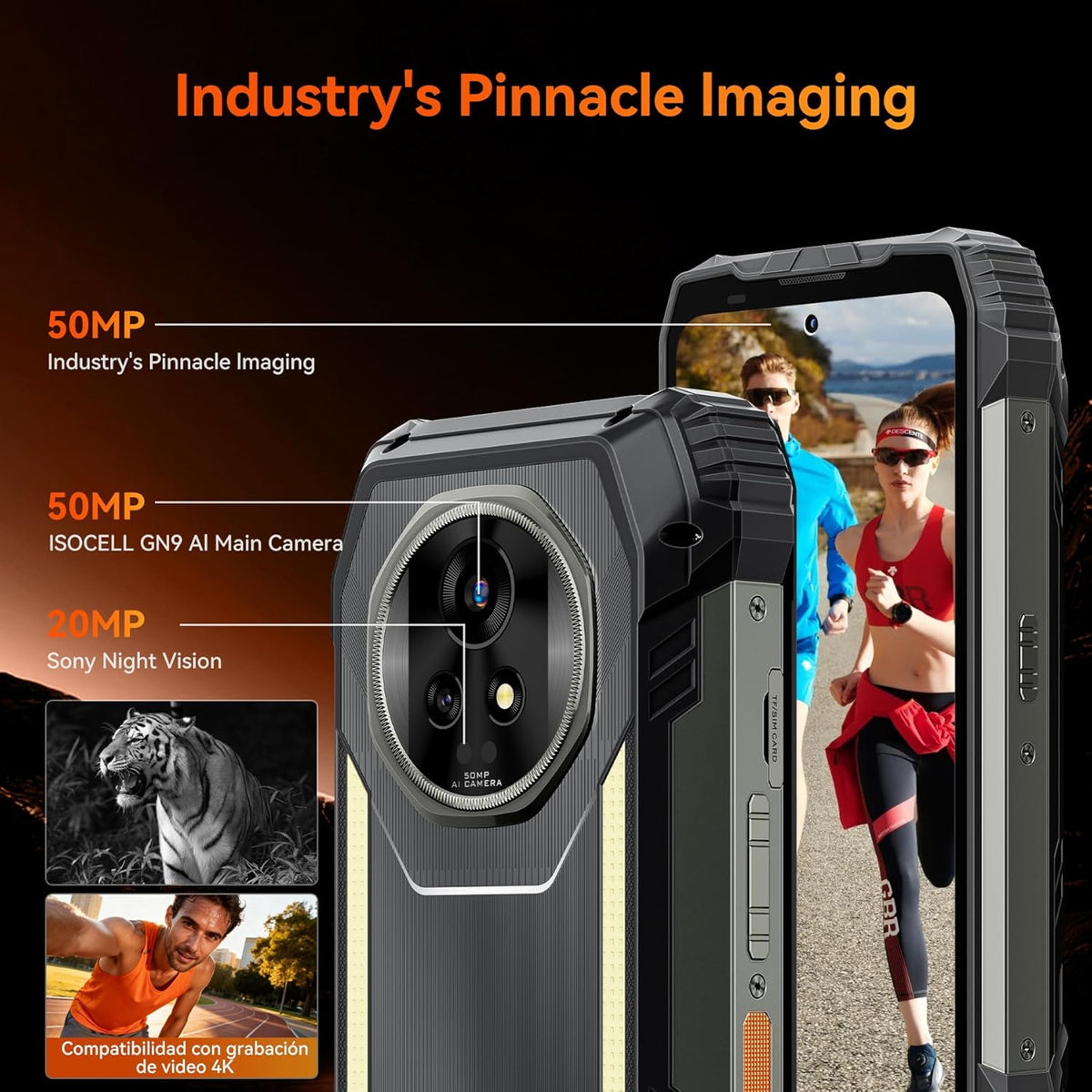 Blackview XPLORE 2 Gemini AI 5G Rugged Phone with Projector, Dimensity 8300 Android 15 6.73" 3.2K AMOLED 20000mAh/120W 36GB+256GB T-Mobile, 50MP+20MP Night Vision, 467LM Dual Camp Lights WiFi6E IP69K