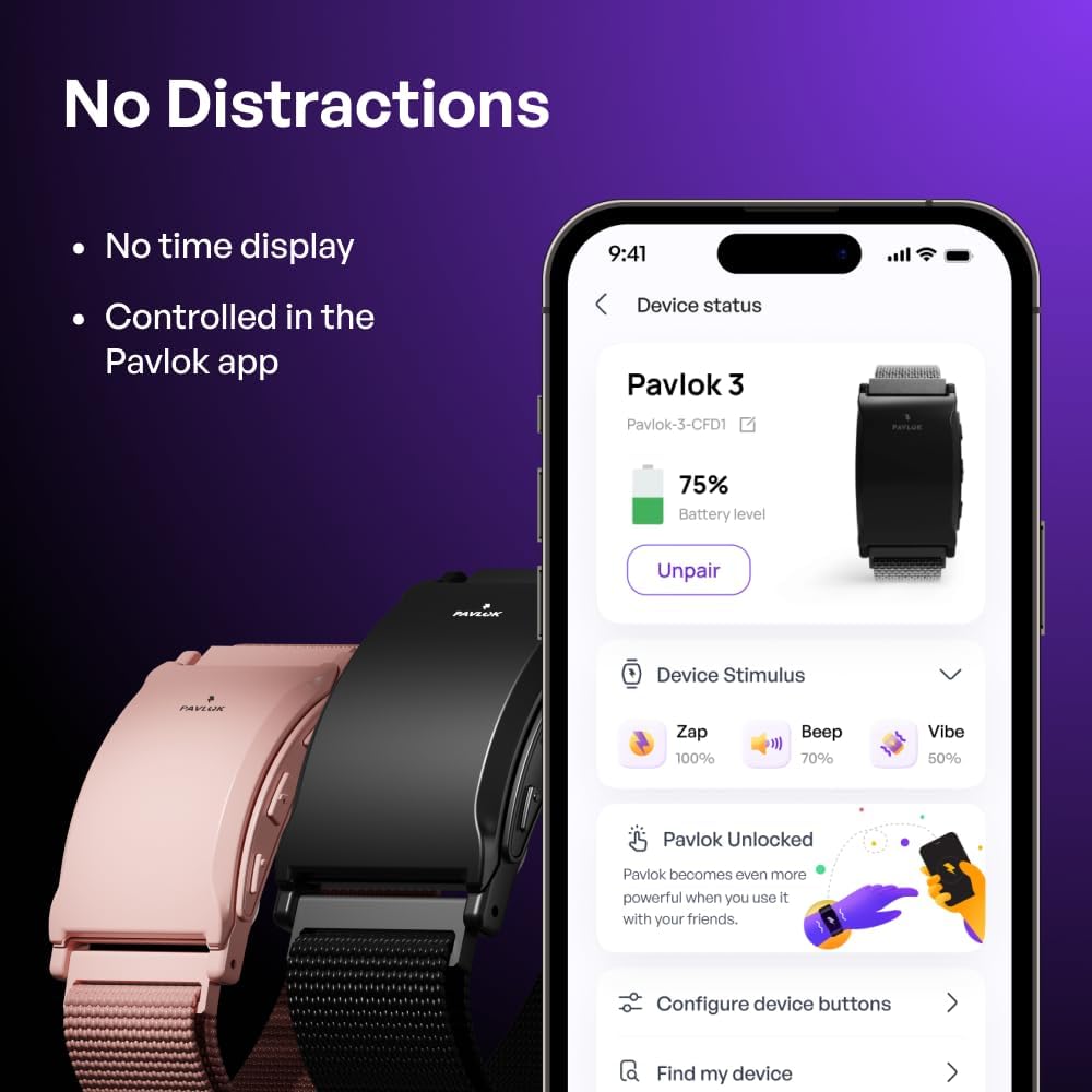 Pavlok 3 - Silent Alarm & Wearable Mindfulness Coach for Good Habits - Elevate Mindfulness, Create Good Habits - Track Steps, Activity, and Sleep Patterns