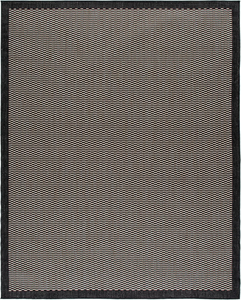 SAFAVIEH Outdoor Area Rug 8x10 - Beach House Collection - Large - Coastal Design, Black & Beige, Weather Resistant, Non-Shedding & Easy Cleaning, Ideal for Patio, Backyard, Dining Space (BHS404Z)