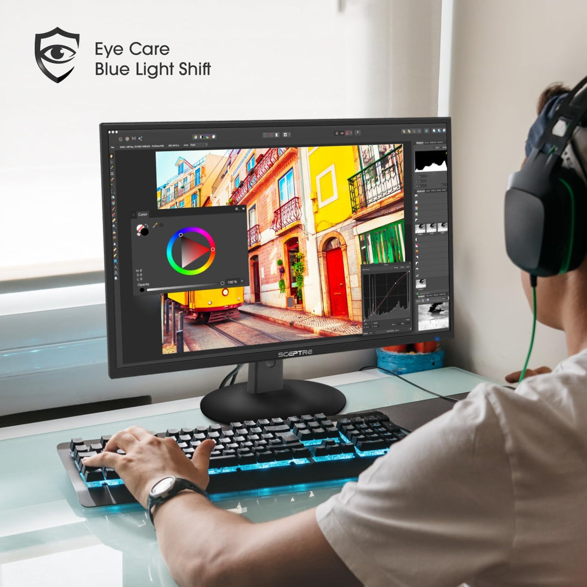 Sceptre 27-Inch Gaming Monitor, FHD 1080p, 100Hz, 1ms, DisplayPort, HDMI x2, 100% sRGB, AMD FreeSync, Built-in Speakers, Eye Care, Frameless, Machine Black (E275W-FW100T Series, 2026)