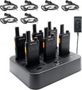 (3nd Gen RT22) Retevis B3H Walkie Talkies for Adults-Ultra Slim, with Earpiece, 6 Way Multi Unit Charger, 1620 mAh, LED Display, Business Portable FRS Two-Way Radios for Retail Store (6 Pack)