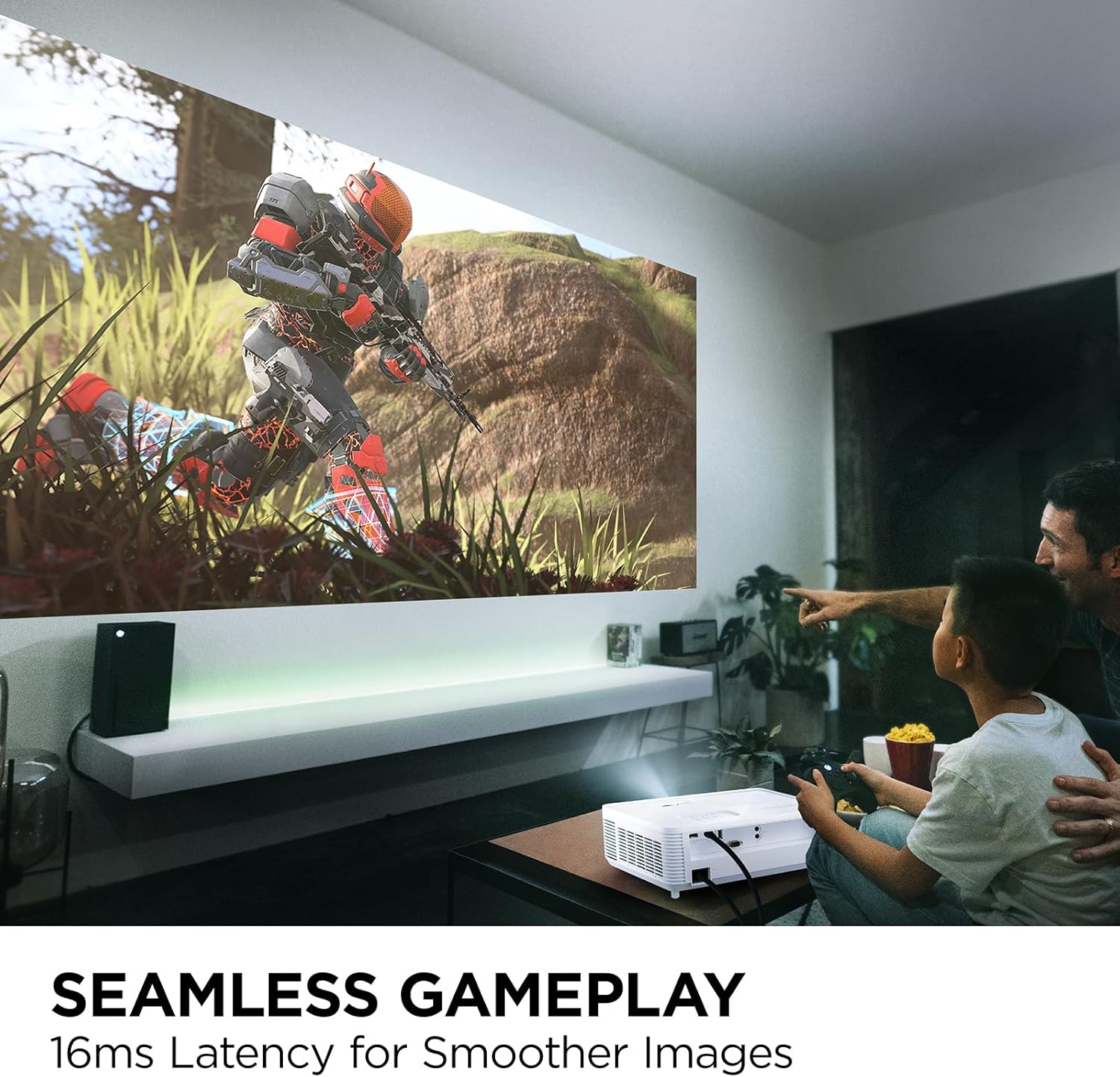 ViewSonic PA503HD 4000 Lumens High Brightness DLP Projector with 1.1x Optical Zoom, USB, and HDMI inputs for Home and Office