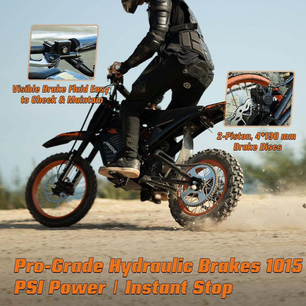 RM7 Electric Dirt Bike for Adults & Teens, 2200W Peak Ebike, 48V 22.5Ah, 37 MPH, 45 Miles, 14"/12" Tire Off-Road Electric Motorcycle, Dual Hydraulic Brakes, Fit Age 13+
