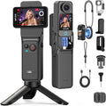 SJCAM C400 4K YouTube Creator Vlogging Camera,7H Battery Handle,3-in-1 Handheld Wearable Travel Camera with 2.29" Touchscreen, 6-Axis Stabilization,30M Waterproof Camara para grabar contenido