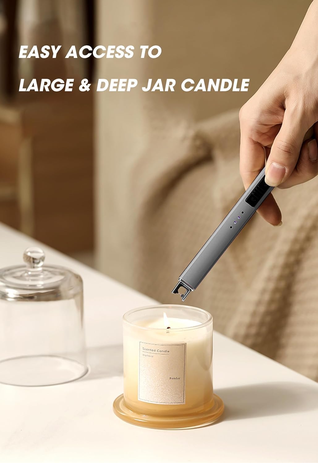 MEIRUBY 2 Pack Electric Candle Lighter, Christmas Stocking Stuffers Gifts for Women Mom Men Wife Sister, USB Arc Rechargeable Windproof Long Lighter for Candle BBQ Housewarming Birthday Gifts Idals