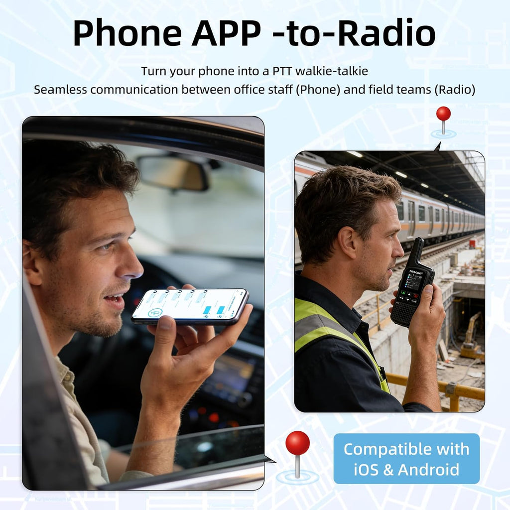 TIDRADIO TD-M2 Pro Unlimited Range Rapid Global Walkie Talkies,Dual Mode -4G LTE PoC Radio with SIM Card+FRS Two Way Radio Long Range Global PTT 2-way Radios for Family,Business,Company,Outdoor -2Pack