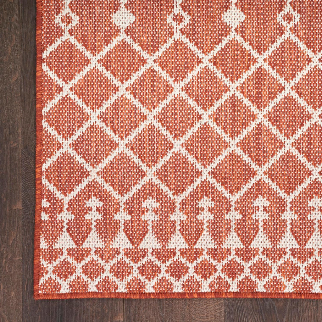 Nourison Home Positano Terracotta 9' x 12' Area Rug - Easy Clean, Non Shedding, Bed Room, Living Room, Dining Room, Kitchen (9' x 12')