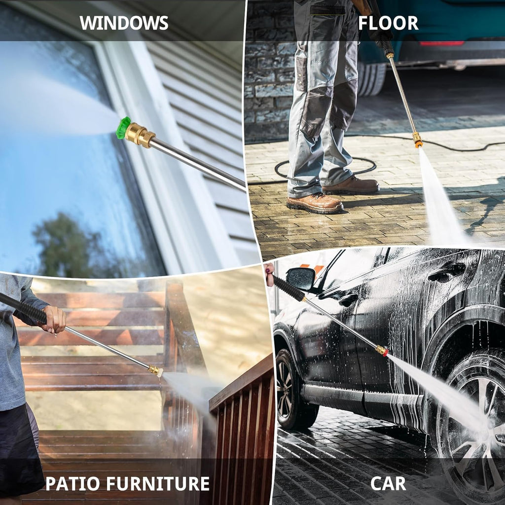 PowerSmart 3000 PSI Max Electric Pressure Washer-1.2 GPM Brushless Motor Power Washer with 5 Nozzles, GFCI Protection, 8” Wheels and Soap Tank, for Car, Patio, Fence, Driveway Cleaning