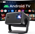 Smart Projector with WiFi 6 and Bluetooth 5.4, 800 ANSI Native 1080P Portable Mini Projector with Auto Focus & Keystone, 360° Rotatable for Bedroom Home Theater Outdoor Movie X6 Black