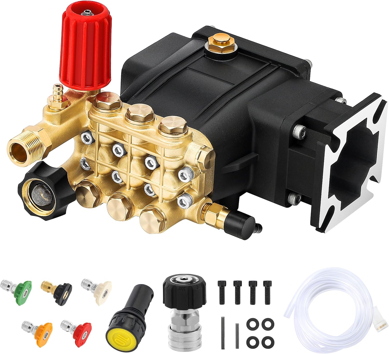 Tool Daily Horizontal Triplex Pressure Washer Pump, 3/4" Shaft Replacement Power Washer Pump 2600-3200 PSI, 2.4 GPM, Compatible with Simpson 90036 MSH3125 Honda GC190 GX200 GX160