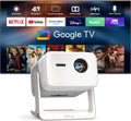 【3000 ANSI Official Licensed Google TV】Smart 4K Projector with WiFi and Bluetooth, VOPLLS Outdoor Projectors with Dolby/Auto Focus, Portable Movie Phone Wireless Gaming Wifi Proyector for Bedroom/Home