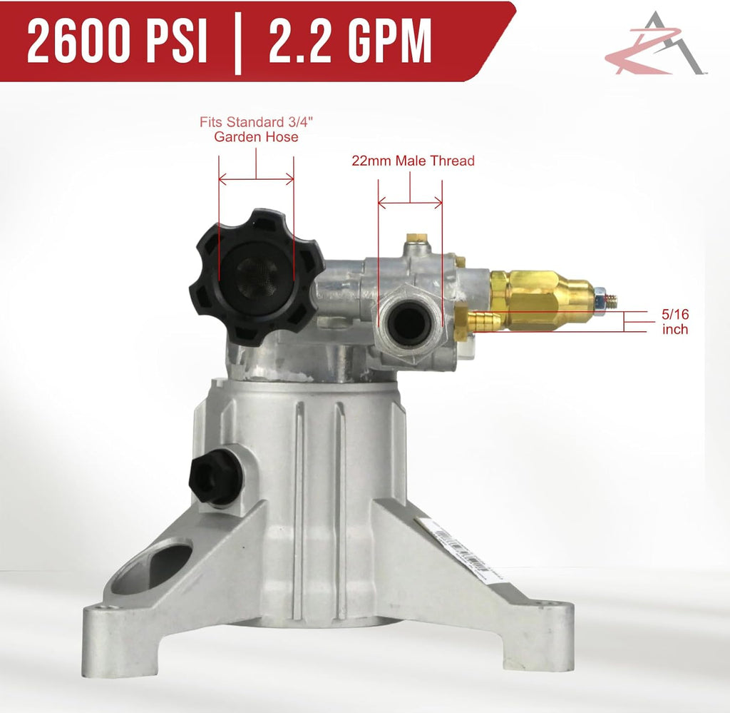 OEM | AR 2600 psi Power Pressure Washer Water Pump fits Troy-Bilt 020344 020344-0