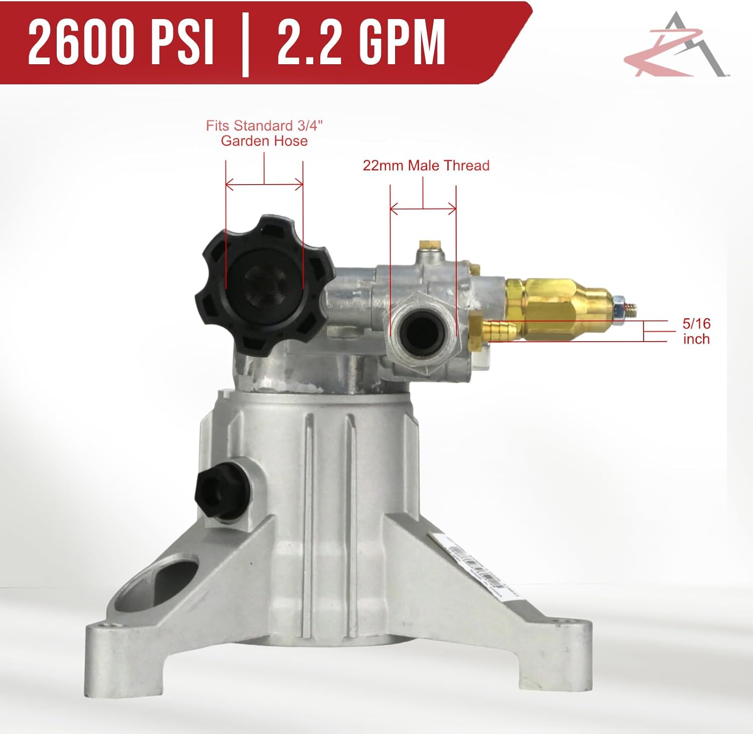 OEM | AR 2600 psi Power Pressure Washer Water Pump fits Troy-Bilt 020344 020344-0