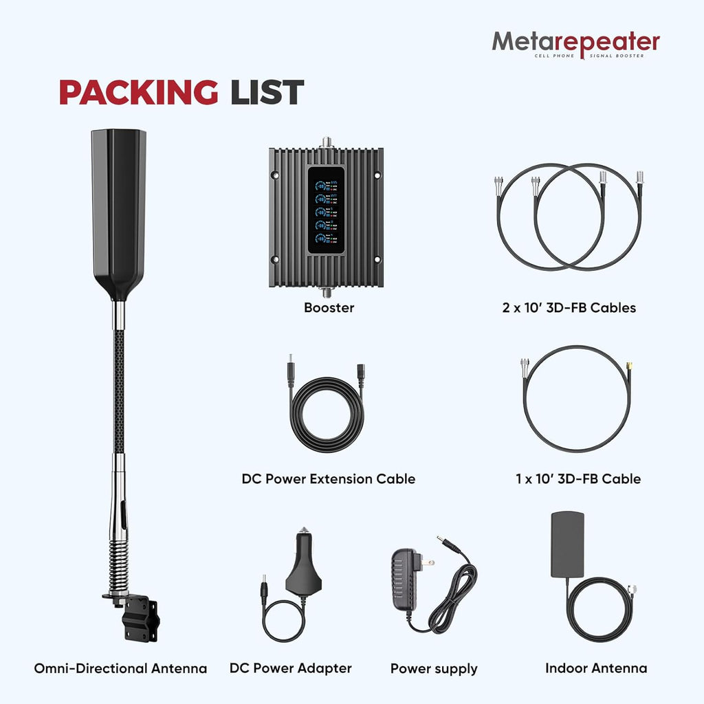 Cell Phone Booster for RV Truck Vehicle|RV Cell Signal Booster for All U.S.Carriers|Boosts 5G/4G LTE/3G Signal for Band 4/12/17/13/5/2/25