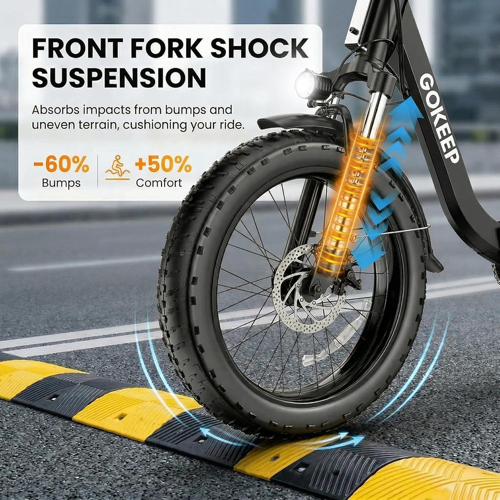Folding Electric Bike, 1300W Peak Motor, 75 Miles PAS Range, 52V 13Ah Removable Battery, 20" Fat Tire & Front Suspension Electric Bicycles, 20MPH 7-Speed Commuter Ebike, UL2849 Certified, Black