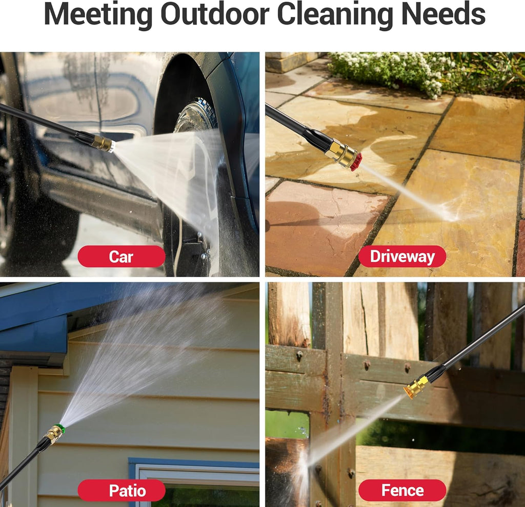 Electric Pressure Washer Power Washer with Foam Cannon & 4 Quick Connect Nozzles, Portable High Pressure Cleaning Machine for Cars Driveways Patios Outdoor Cleaning