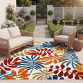 SAFAVIEH Washable Rug Outdoor Cabana Collection - 8' x 10', Cream & Red, Non-Shedding & Easy to Clean, Ideal for Patio, Backyard, Mudroom (CBN814A)