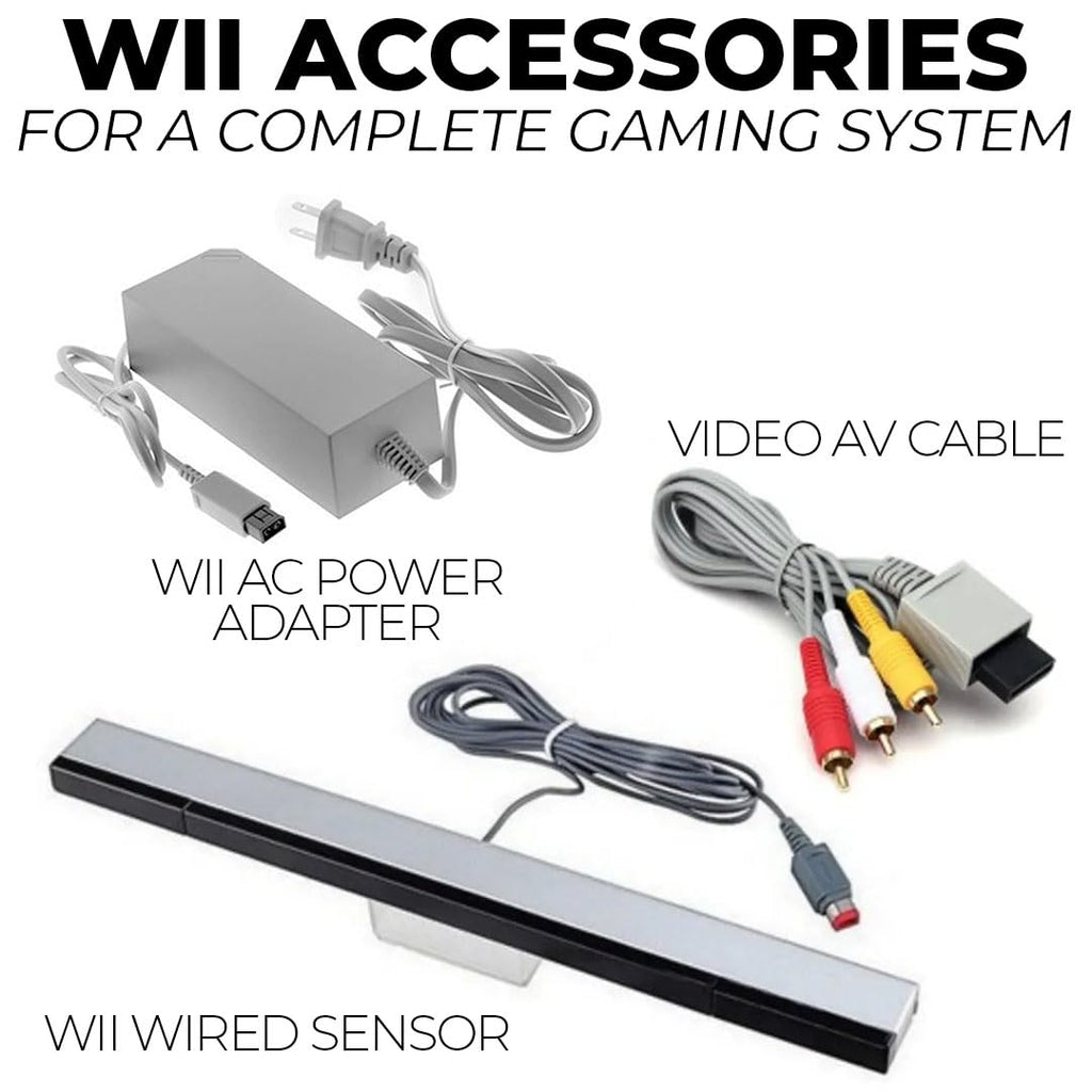Nintendo Wii Console Bundle Black- With Wii Console Black, 2 Remotes & 2 Nunchuks Fully Compatible, Charging Dock, 2 Rechargeable Batteries, Motion Sensor Bar & Accessories (Renewed)