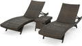 Christopher Knight Home Thira Outdoor Wicker Lounge Set with Side Table, Mix Mocha