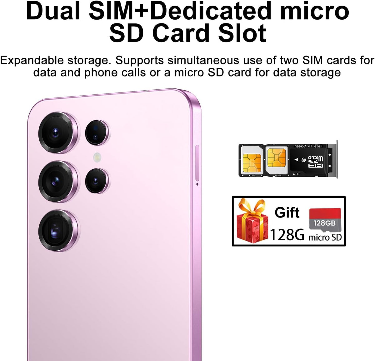 Unlocked Cell Phones,X25 Ultra Unlocked Android Smart Phone,Dual SIM 5G Mobile Phones,8+128GB with 128GB Memory Card,Fast Processor,6800mAh Battery Super Endurance,6.8"HD Display(Sakura Pink)