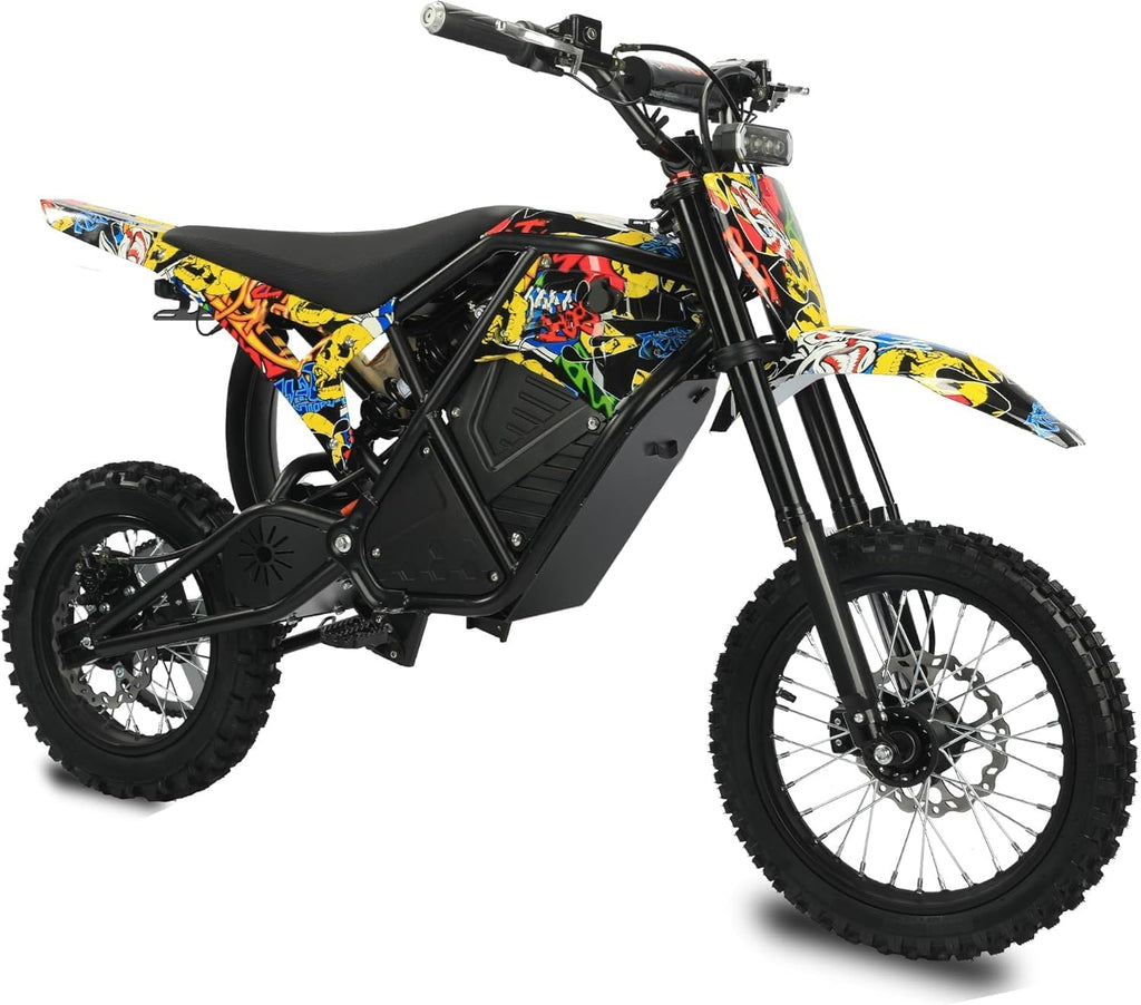 RM7 Electric Dirt Bike for Adults & Teens, 2200W Peak Ebike, 48V 22.5Ah, 37 MPH, 45 Miles, 14"/12" Tire Off-Road Electric Motorcycle, Dual Hydraulic Brakes, Fit Age 13+