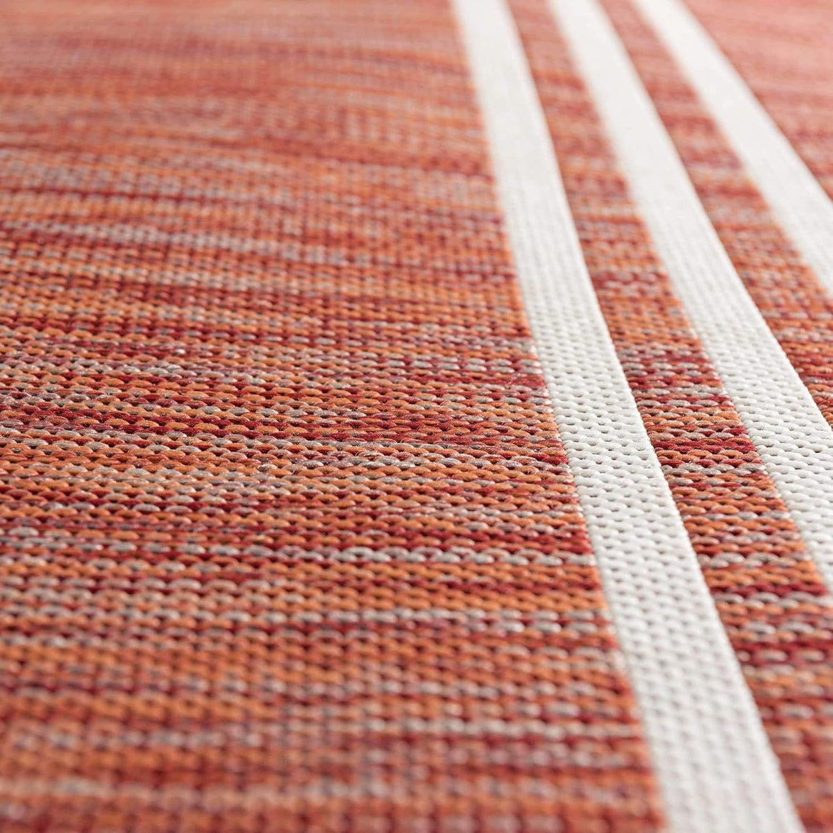 Unique Loom Outdoor Collection Area Rug - Anguilla (9' x 12' Rectangle, Rust Red/ Ivory)