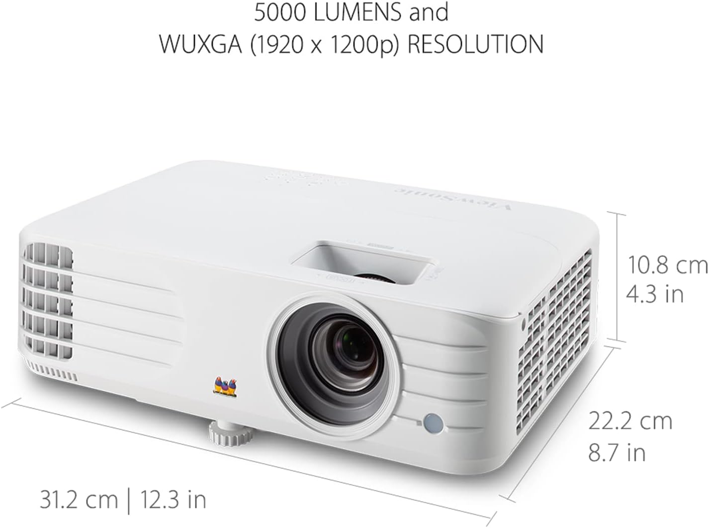 ViewSonic PG701WU 3500 Lumens WUXGA Projector with Vertical Keystone Dual 3D Ready HDMI Inputs and Low Input Latency for Home and Office
