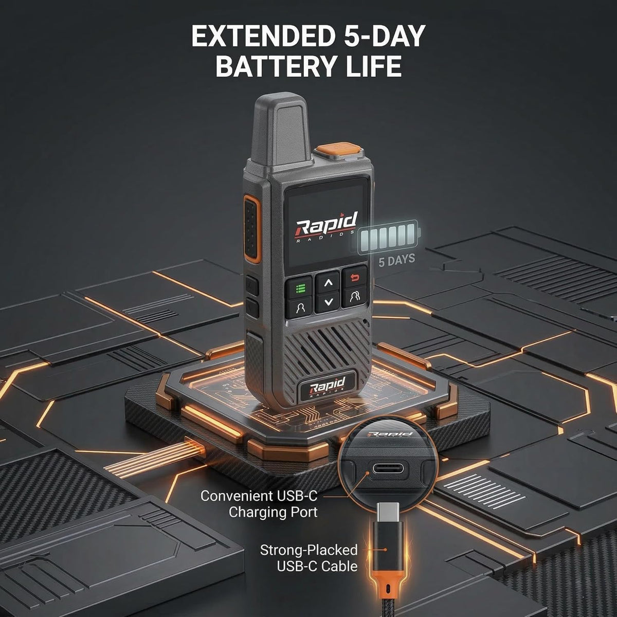 Rapid Radios Nationwide LTE Walkie-Talkie - Two-Way Radio - Unlimited Range POC Two Way Radios Set