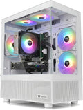 Budget Gaming PC Computers Desktop, Intel Core i7 up to 4.0GHz, GTX 1050 Ti 4GB, 16GB RAM, 512GB M.2 SSD, BX3 550W 80PLUS Bronze PSU, WiFi 5, RGB Fan x5, Windows 11 Home, prebuilt PC Gaming, White