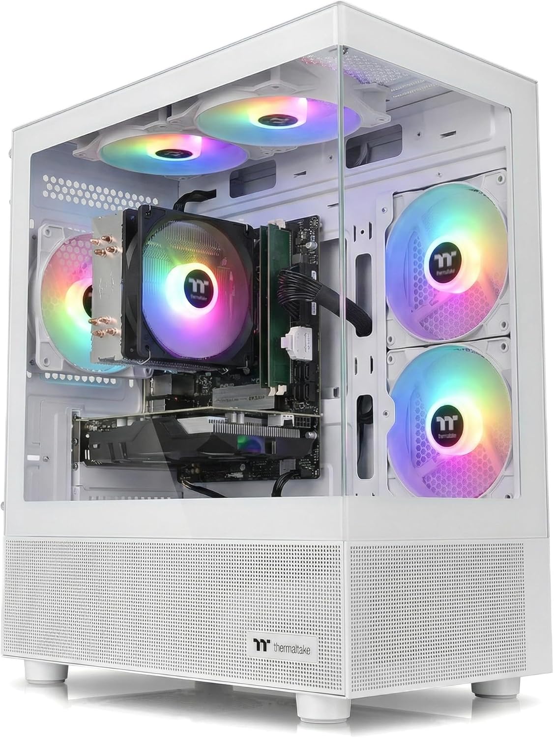 Budget Gaming PC Computers Desktop, Intel Core i7 up to 4.0GHz, GTX 1050 Ti 4GB, 16GB RAM, 512GB M.2 SSD, BX3 550W 80PLUS Bronze PSU, WiFi 5, RGB Fan x5, Windows 11 Home, prebuilt PC Gaming, White