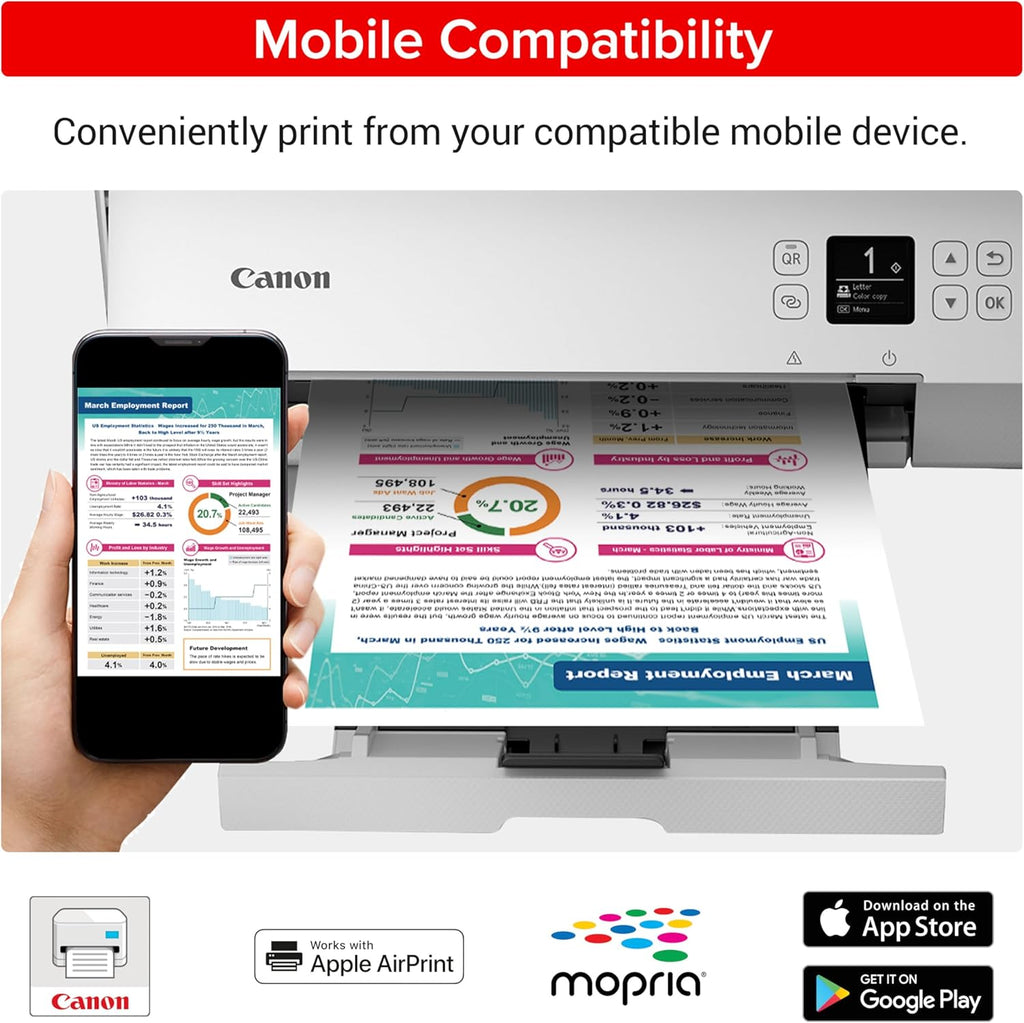 Canon PIXMA TS6420a All-in-One Wireless Inkjet Printer Print,Copy,Scan, White