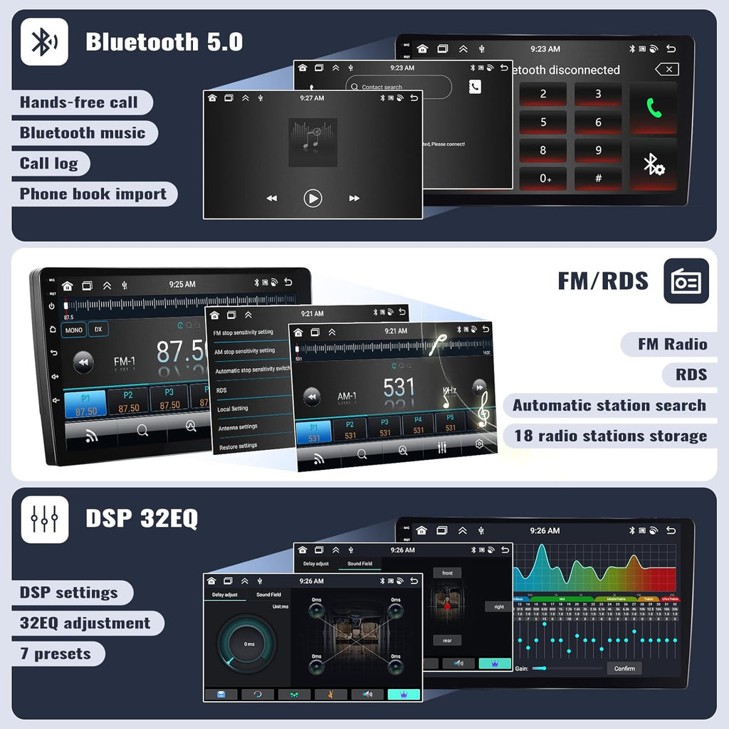 4G+64G Android 13 Car Stereo for Lexus ES250 ES300 ES330 2001-2006 9 Inch Touch Screen with CarPlay Android Auto Bluetooth Weather Forecast 59UI GPS Navigation WiFi Network Radio